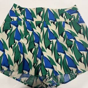 Zara High Waist Blue and Green Shorts Sz XS